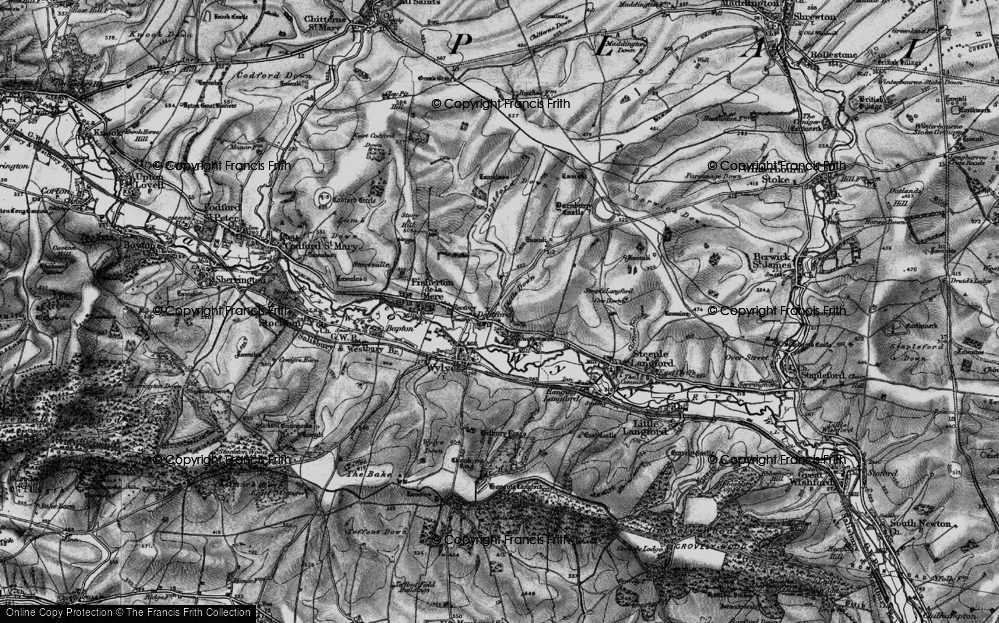 Old Map of Historic Map covering Yarnbury Castle (Fort) in 1898