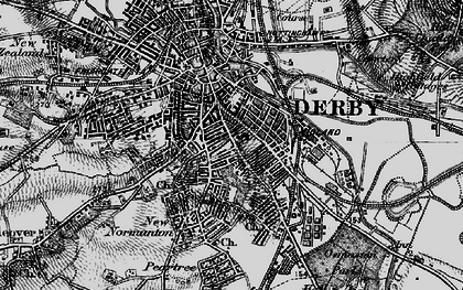 Old map of Derby in 1895