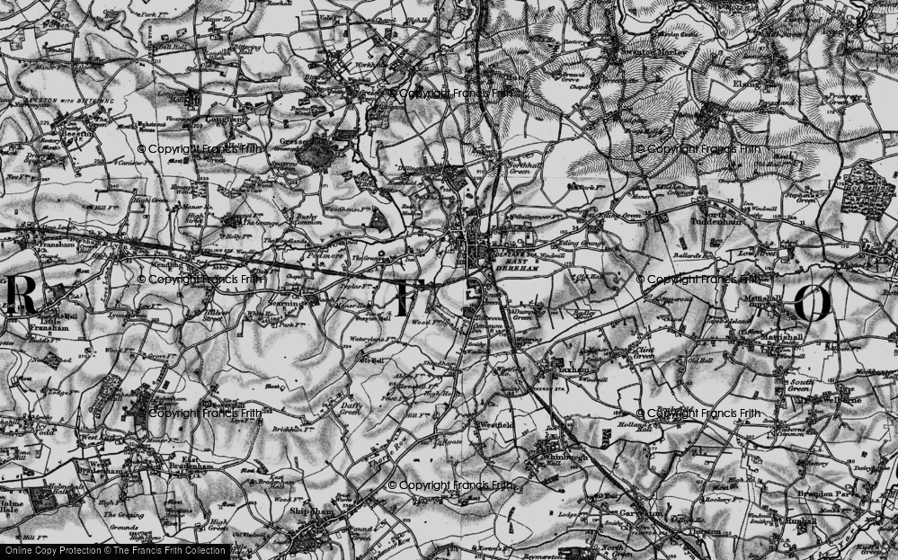 Old Map of Dereham, 1898 in 1898