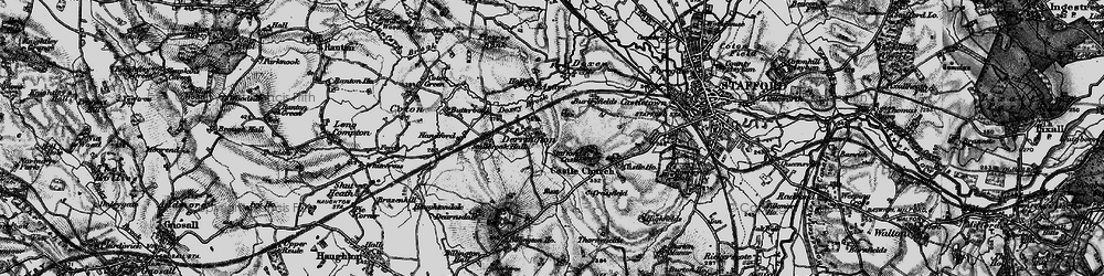 Old map of Derrington in 1897