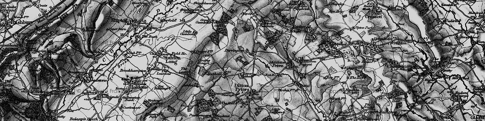 Old map of Derrington in 1899