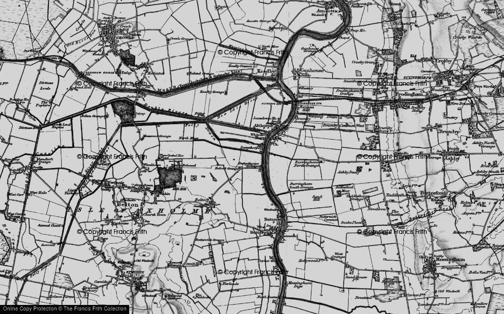 Old Map of Historic Map covering Beltoft Grange in 1895