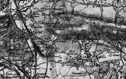 Old map of Derwen in 1897