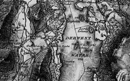 Old map of Derwent Water in 1897