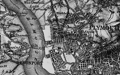 Old map of Devonport in 1896