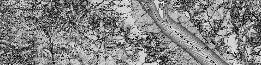 Old map of Dibden in 1895
