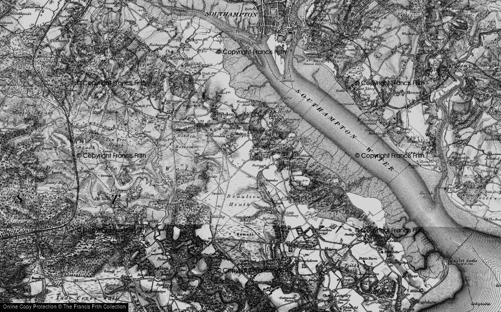 Old Map of Dibden Purlieu, 1895 in 1895
