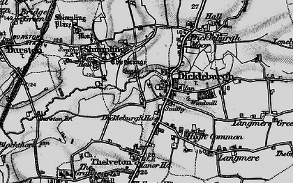 Old map of Dickleburgh in 1898