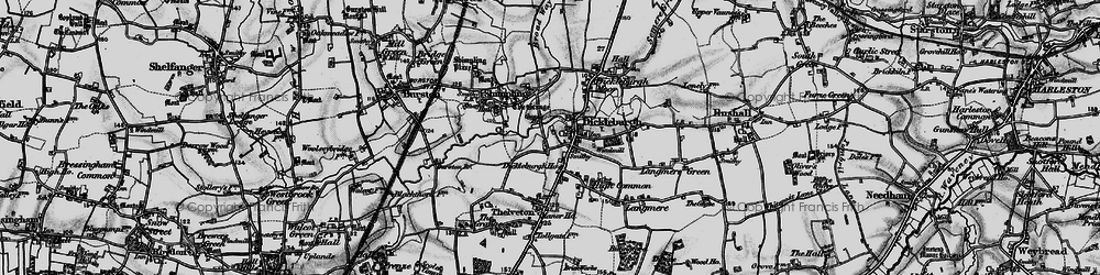 Old map of Dickleburgh in 1898