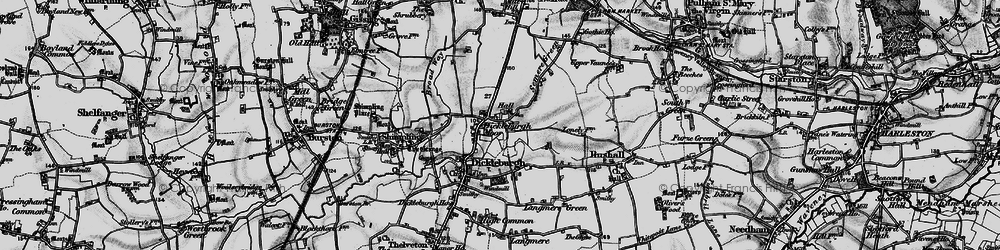 Old map of Dickleburgh Moor in 1898