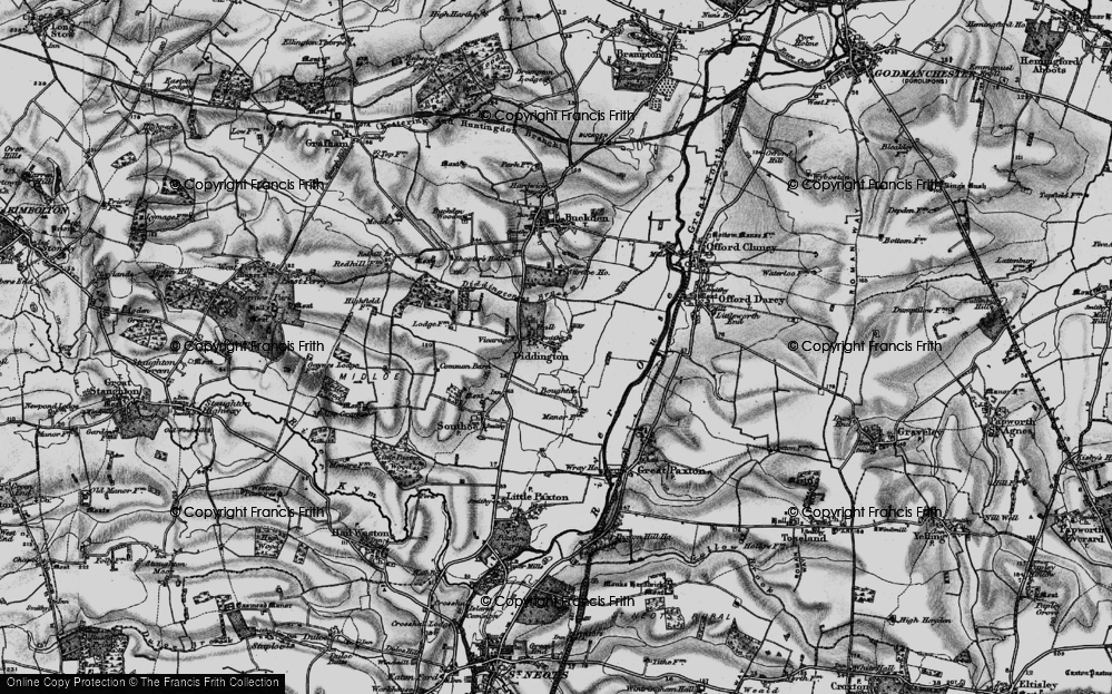 Old Map of Diddington, 1898 in 1898
