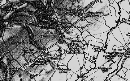 Old map of Diddlebury in 1899