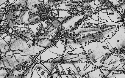 Old map of Dilwyn in 1899