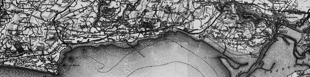 Old map of Dinas in 1899