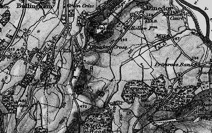 Old map of Dinedor Cross in 1898