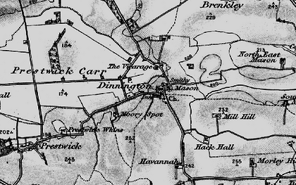 Old map of Dinnington in 1897