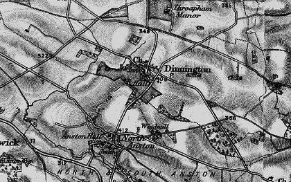 Old map of Dinnington in 1899