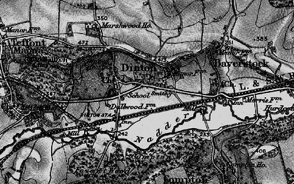 Old map of Dinton in 1895