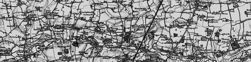 Old map of Diss in 1898