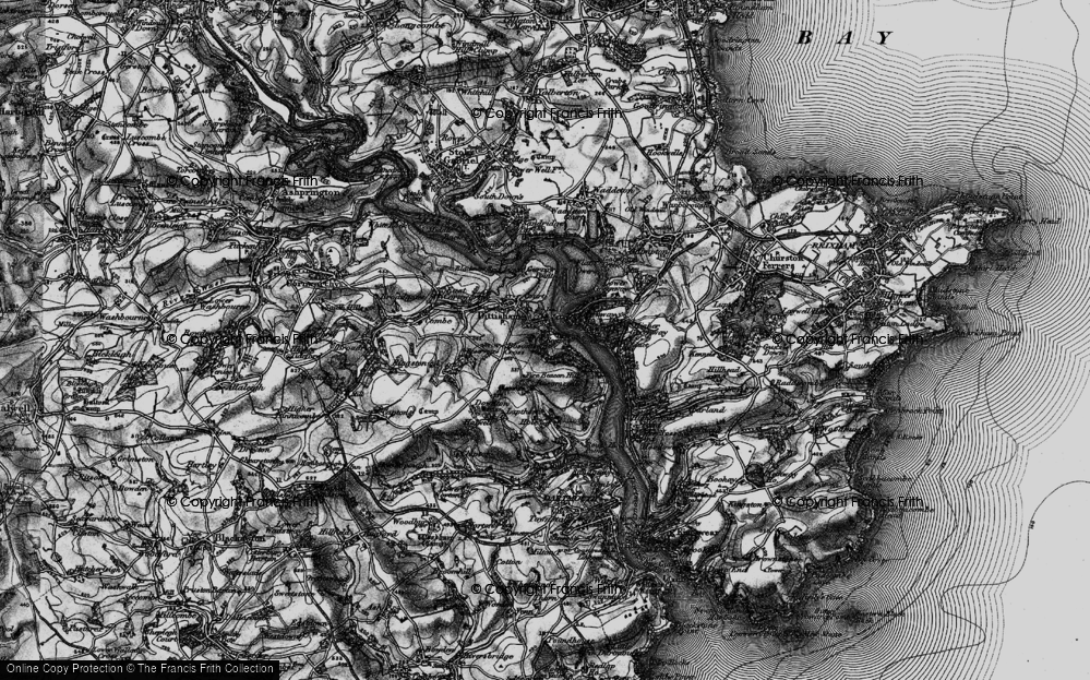 Old Map of Dittisham, 1898 in 1898