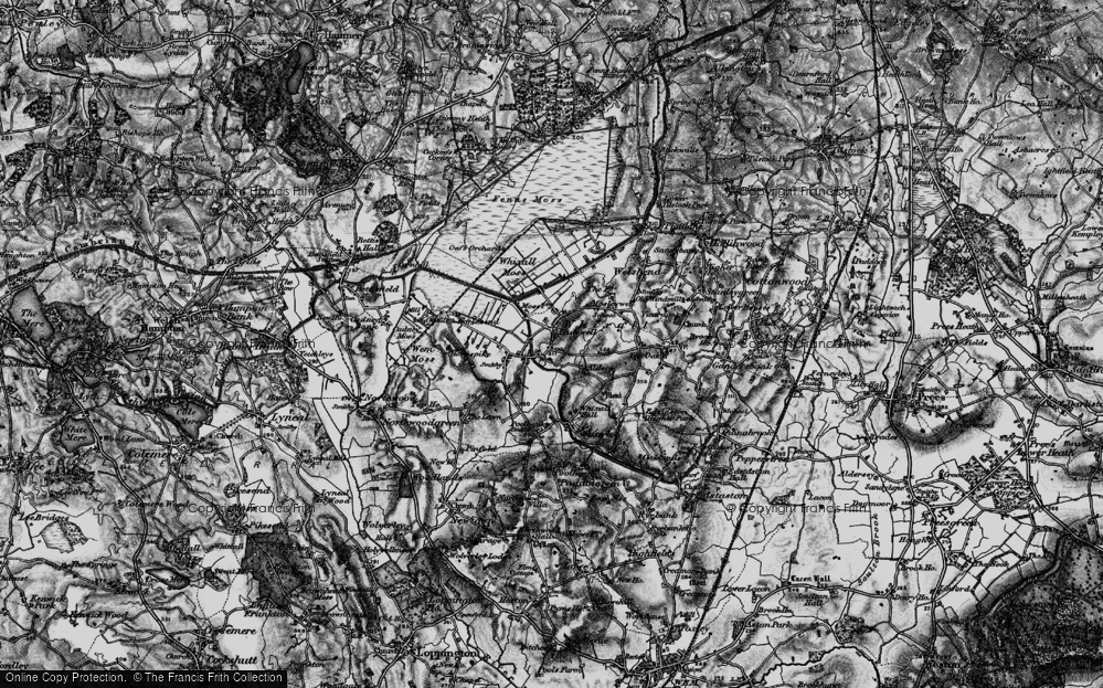 Old Map of Historic Map covering Whixall Moss in 1897