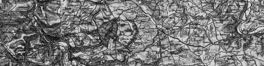 Old map of Dodscott in 1898
