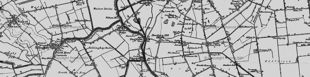 Old map of Dogdyke in 1899