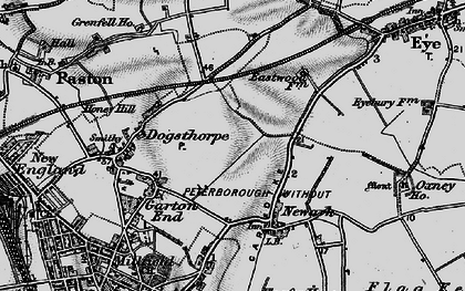 Old map of Dogsthorpe in 1898