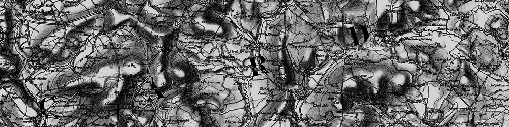 Old map of Blaen-cribor in 1898