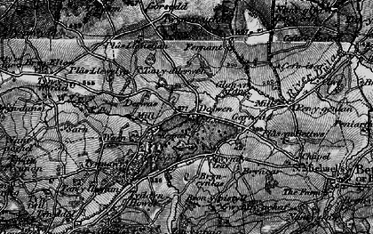 Old map of Bron Pistyll in 1899