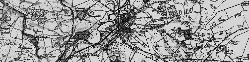 Old map of Doncaster in 1895