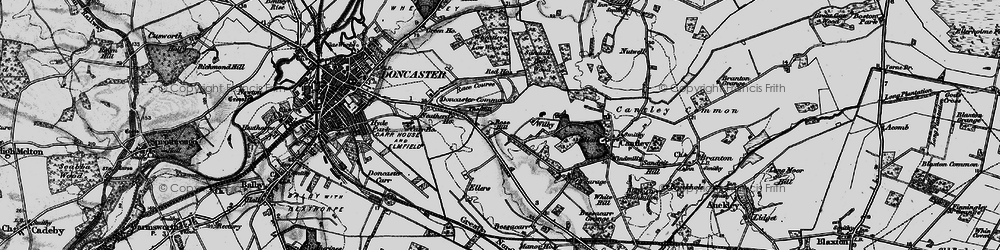 Old map of Doncaster Common in 1895