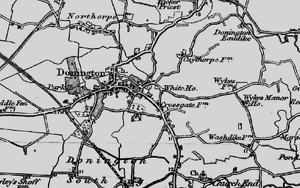 Old map of Donington in 1898