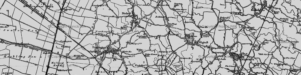 Old map of Donington Eaudike in 1898