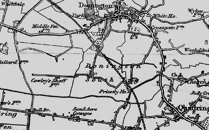 Old map of Donington South Ing in 1898