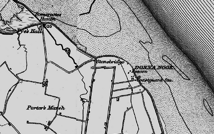Old map of Donna Nook in 1899