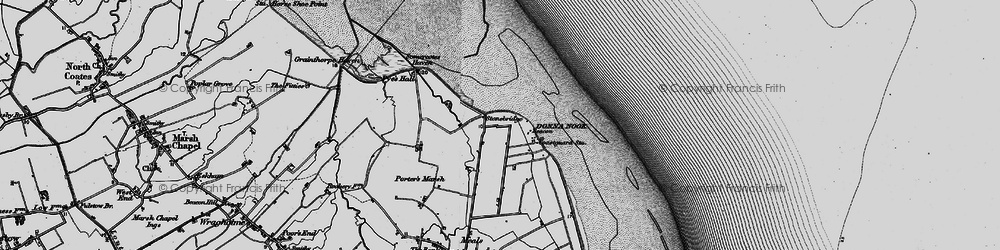 Old map of Donna Nook in 1899