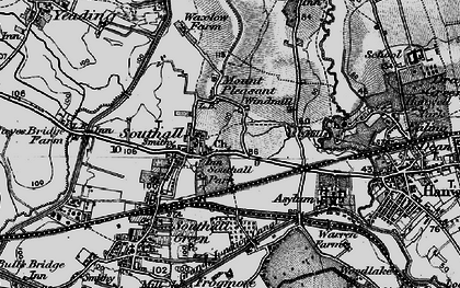 Old map of Dormer's Wells in 1896