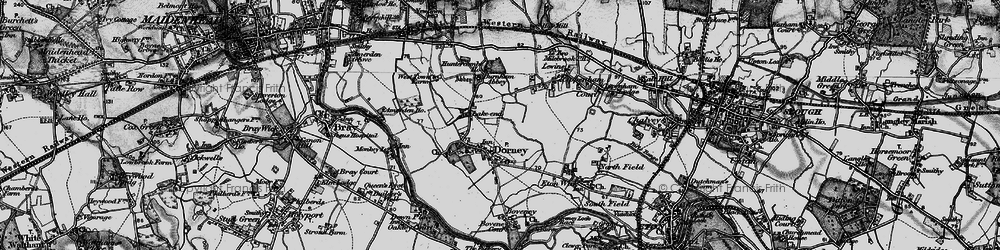 Old map of Dorney in 1896