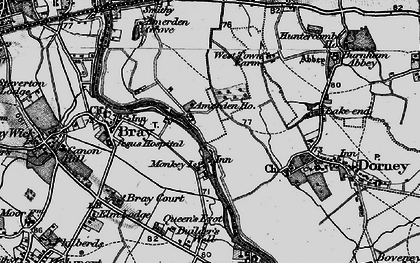 Old map of Amerden Ho in 1896
