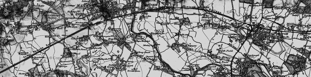 Old map of Dorney Reach in 1896
