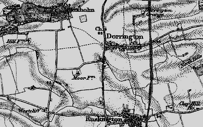 Old map of Brauncewell Village in 1895
