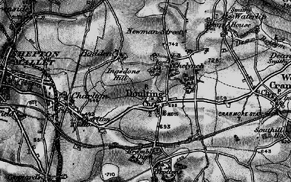 Old map of Doulting in 1898