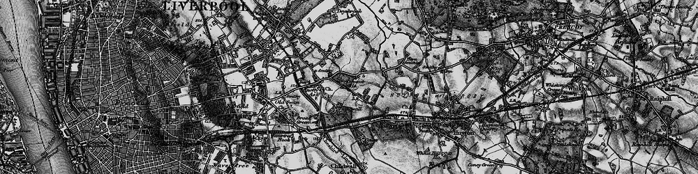 Old map of Dovecot in 1896