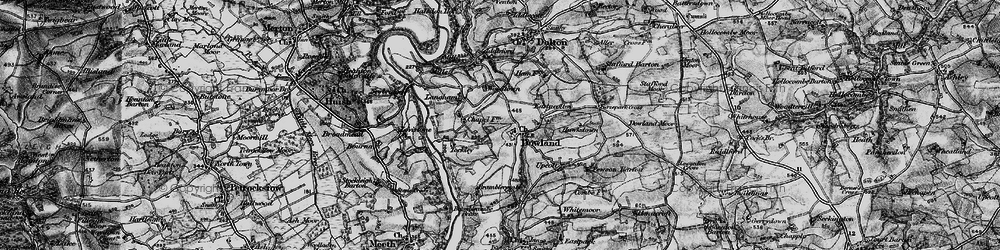 Old map of Dowland in 1898