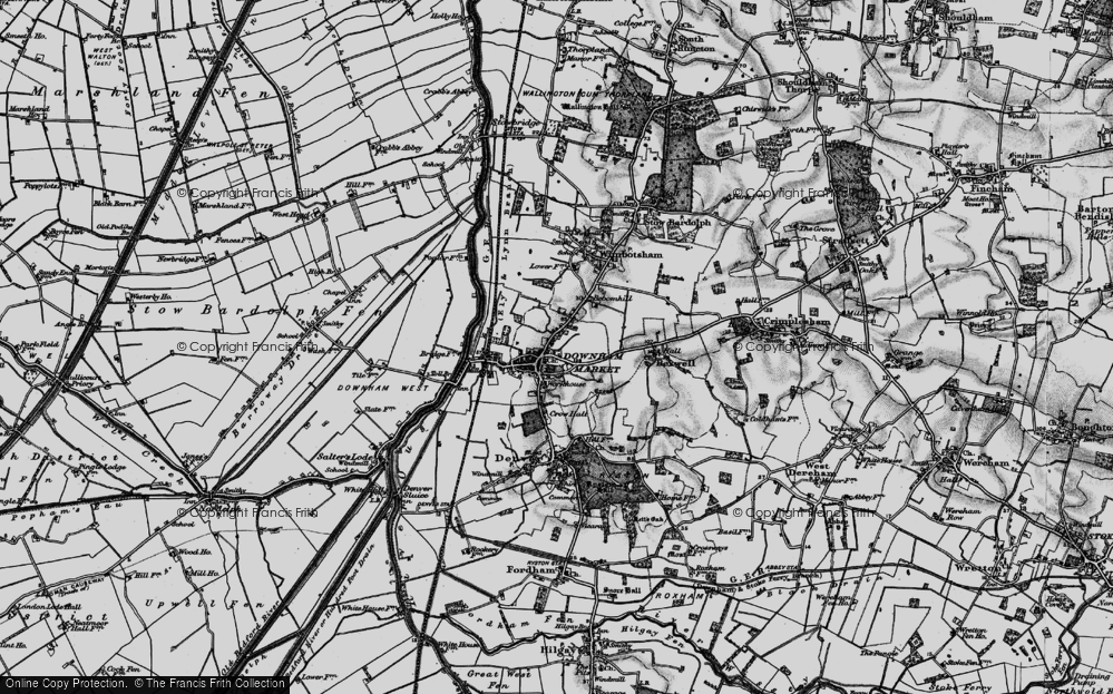 Old Map of Downham Market, 1898 in 1898