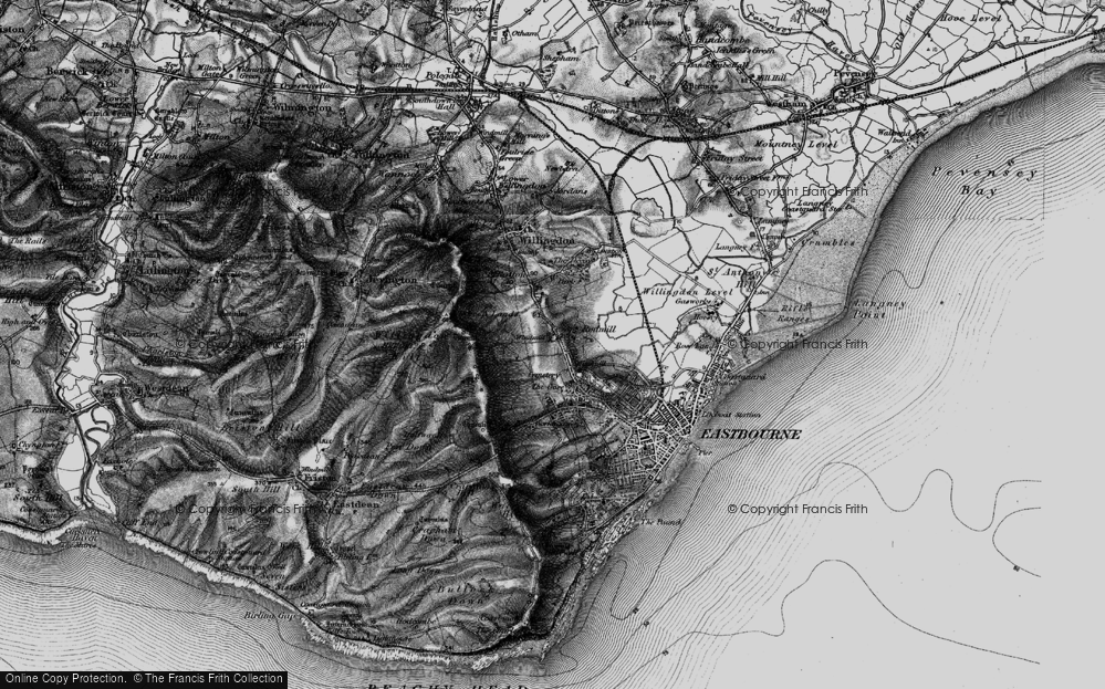 Old Map of Downside, 1895 in 1895