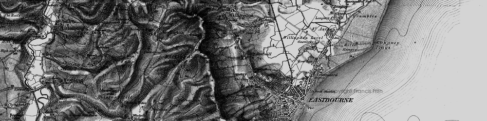 Old map of Downside in 1895