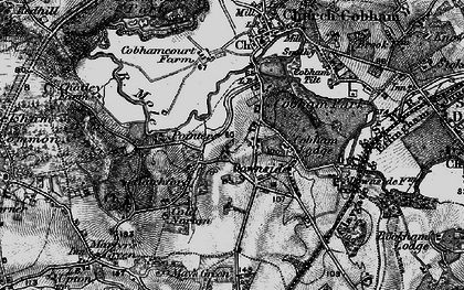 Old map of Downside in 1896