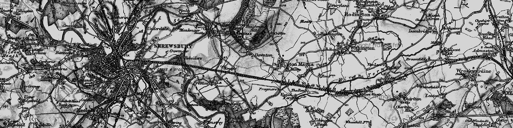 Old map of Downton in 1899